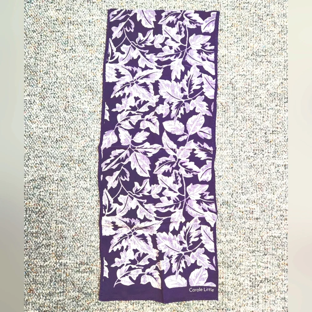 Carole Little Leaf Pattern Silk Oblong Scarf